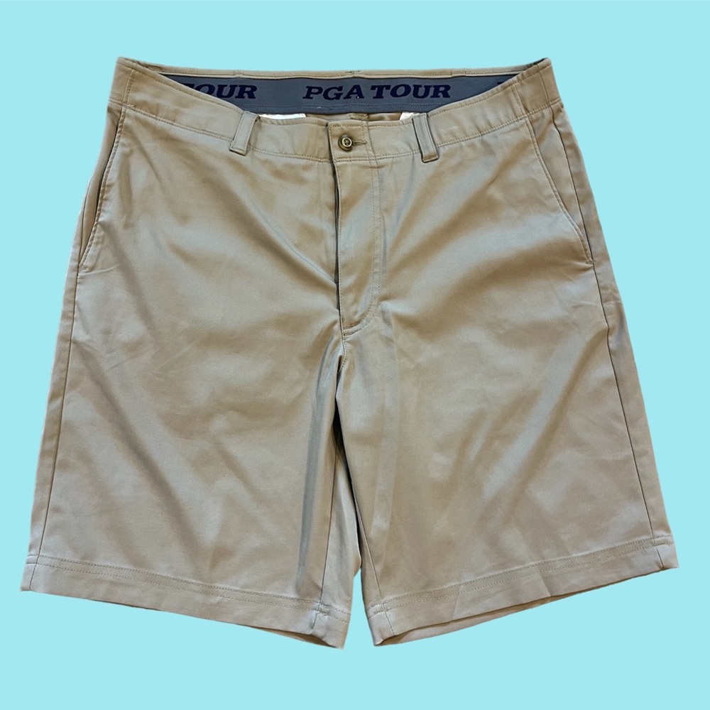 PGA Pro Tour Flat Front Gold Shorts Size 34